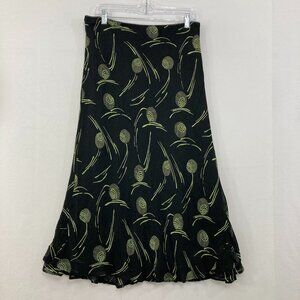 Vintage Style & Co size 12 Dark Floral Abstract Lined Pull-on Midi Skirt Y2K